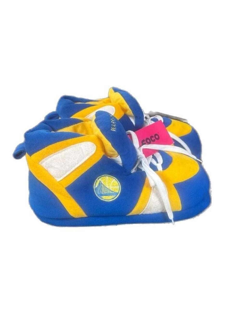 NWT FOCO Golden State Warriors NBA Plush Sneaker Slippers, XXL